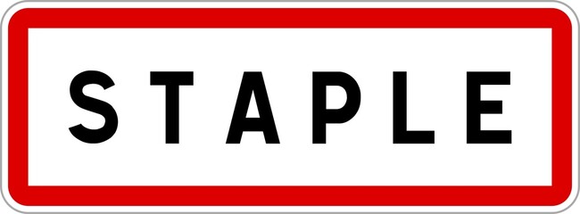Panneau entrée ville agglomération Staple / Town entrance sign Staple