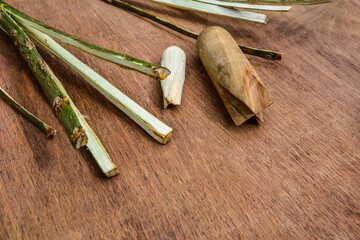 Process of willow sticks preparation for basket weaving