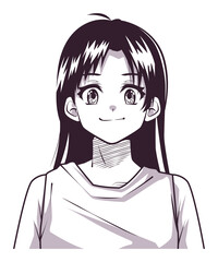 young woman anime style