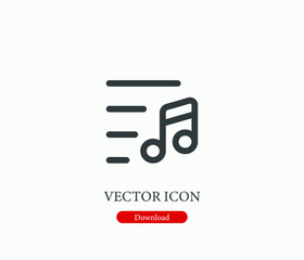 Music player vector icon. Editable stroke. Symbol in Line Art Style for Design, Presentation, Website or Mobile Apps Elements, Logo.  Audio symbol illustration. Pixel vector graphics - Vector
