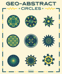 Geometrical Abstract Color Circle Logo Icons 