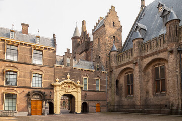 Fototapeta na wymiar Dutch parliament complex the Binnenhof in the center of the city of The Hague.