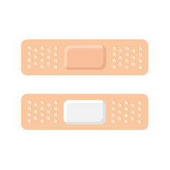 Medical plaster isolated on white background. Adhesive bandage in flat style. Vector stock