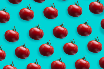 Tomatoes texture with blu background