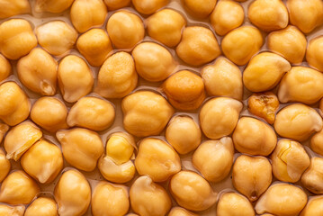 Chickpeas seeds pattern. Overhead view. 