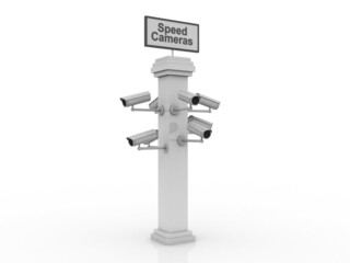 3d rendering road violence CCTV Camera 
    