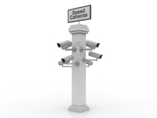 3d rendering road violence CCTV Camera 
    