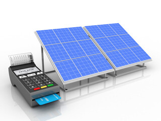 3d rendering solar panels with Swipe machine
