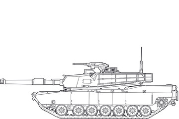Obraz premium The US Army M1A1 Abrams tank is a hero of ground conflicts, computer games and excellent movies