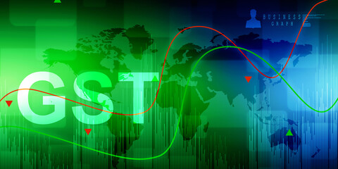 2d rendering Stock market online business concept. business Graph 