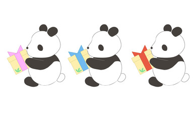 プレゼントを持ったパンダ