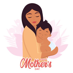 Isolated mom and baby vector illustration