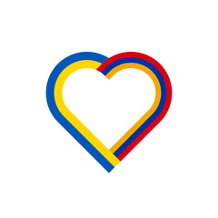 unity concept. heart ribbon icon of ukraine and armenia flags. vector illustration isolated on white background
