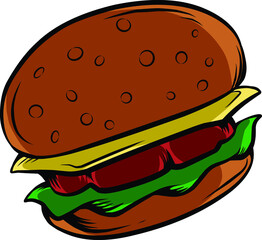 burger and fries
