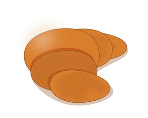 Croisant illustracion for a bakery. Bread. Vectir