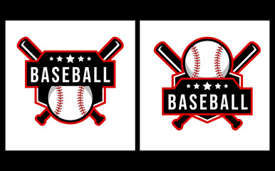 baseball logo template with emblem style. suitable for sports club emblems, competitions, championships, tournaments, t-shirt designs etc.