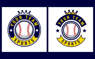 baseball logo template with emblem style. suitable for sports club emblems, competitions, championships, tournaments, t-shirt designs etc.