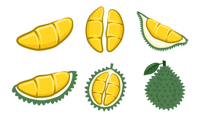 set of durian fruit
