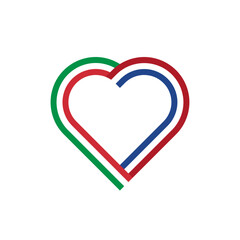 unity concept. heart ribbon icon of italy and netherlands flags. vector illustration isolated on white background