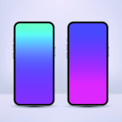 gradient screen smartphone on white background.