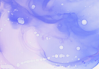 Violet, purple pastel watercolor, ink, abstract background texture. Copy space