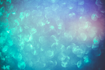 Unfocused abstract blue background, blurred lens bokeh.