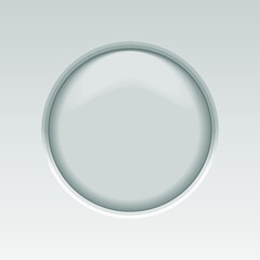Round button isolated on a gray background. 3d rendering
