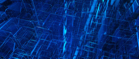 Abstract blue technology wallpaper