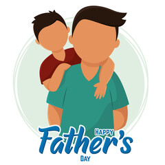 Isolated dad and child father vector illustration