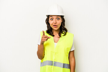 Young laborer hispanic woman isolated on white background having an idea, inspiration concept.