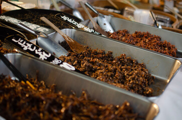 Seafood in japanese fish market	