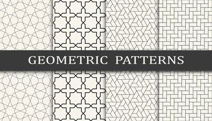 Foto op Plexiglas Set van Arabische naadloze patronen. Aziatische geometrische traditionele islamitische ontwerppatroon. Naadloze Arabische ramadan patroon. © sunspire