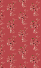 Cherry Blossoms Abstract Seamless Pattern for postcards, textile printing and wallpaper