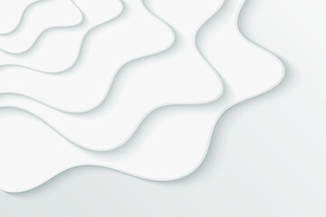 Abstract white paper background with curve lines and waves.