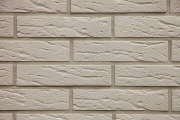 White new brick wall with smooth seams.