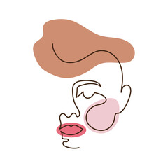 one line art, face, Gesicht