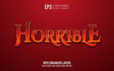 red color text effect editable