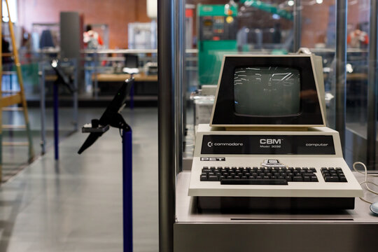 Oslo, Norway. May 01, 2022: A vintage Commodore PET 3032 computer at the Oslo Museum of Technology.