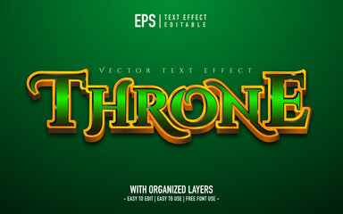 throne text effect with title style
