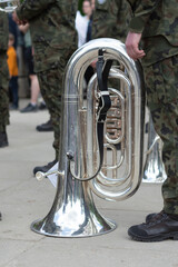 Orkiestra wojskowa, tuba, defilada