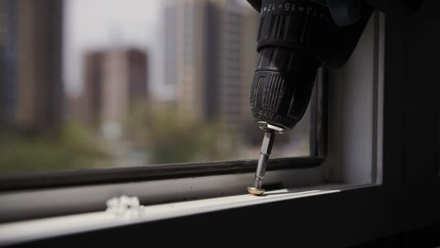 screwdriver screws screw, installation of window frame