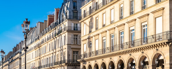 Paris, panorama of the rue de Rivoli
