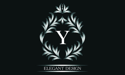 Simple creative logo for the letters Y. Business sign, identity monogram for restaurant, boutique, hotel, heraldic, jewelry.