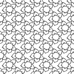 Seamless floral vector pattern. Doodle vector with floral pattern on white background. Vintage floral pattern, sweet elements background for your project, menu, cafe shop