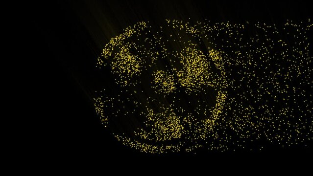 Radioactive contamination warning symbol appears animation