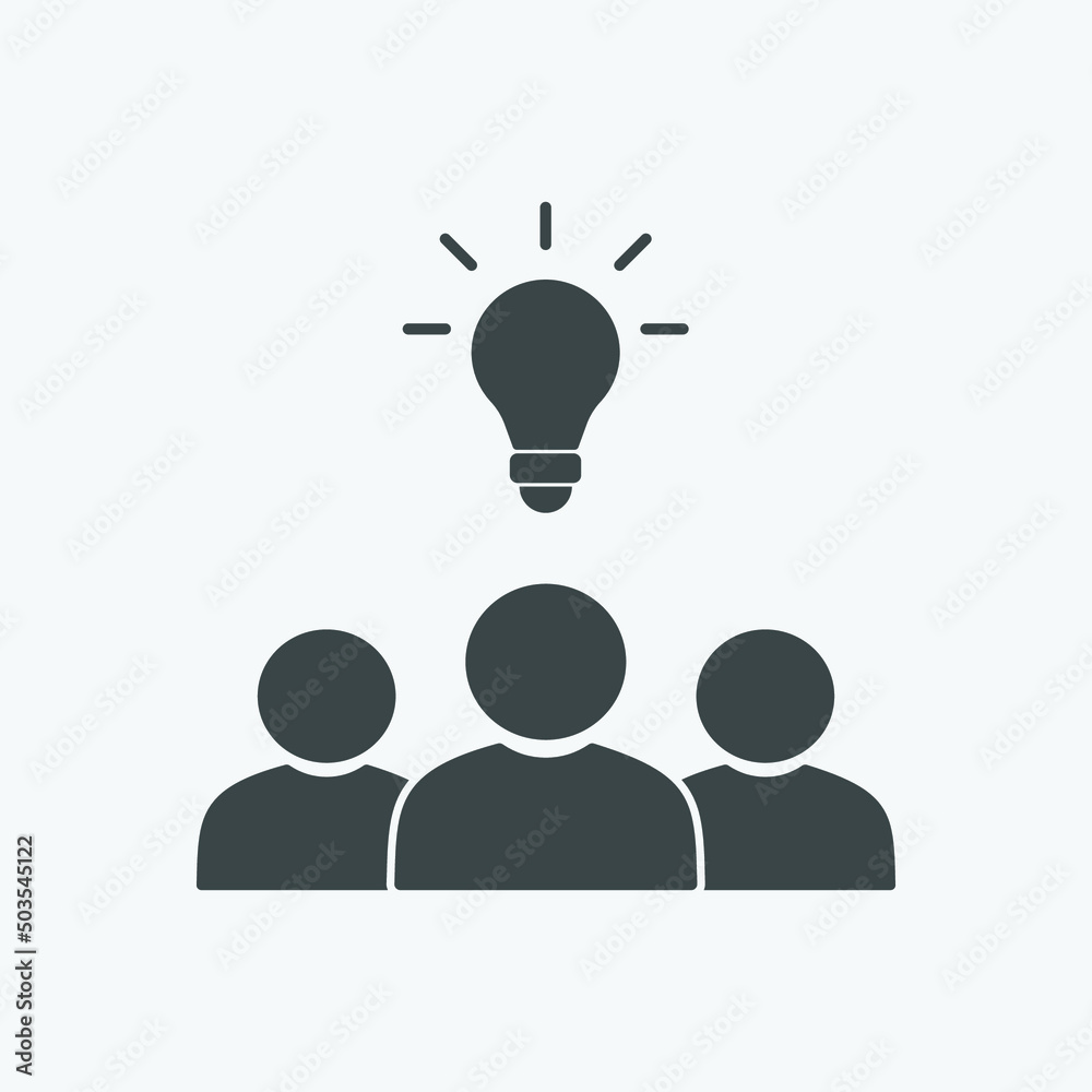 Poster business people, teamwork solution vector icon. isolated management developing icon vector design. d