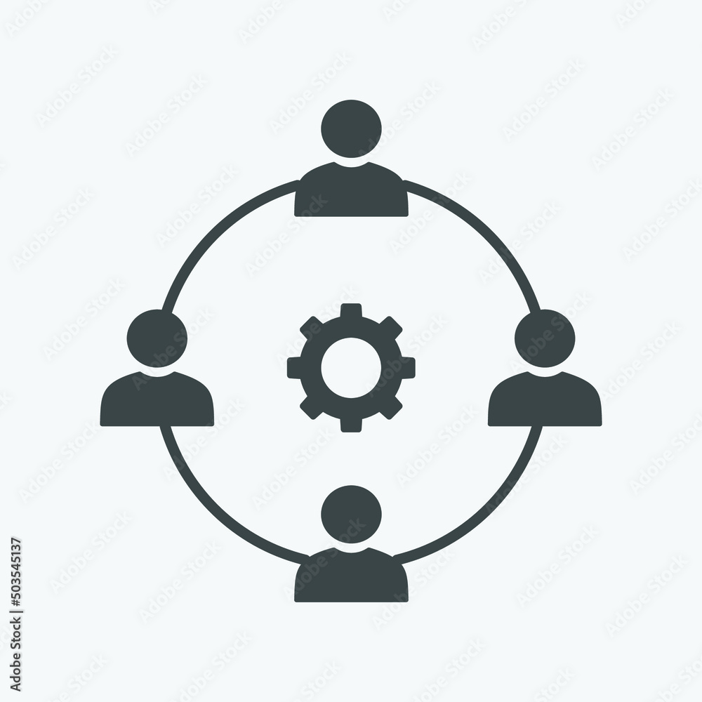 Poster business people, teamwork vector icon. isolated management developing icon vector design. designed f