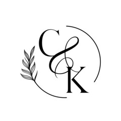 kc, ck, Elegant Wedding Monogram, Wedding Logo Design, Save The Date Logo