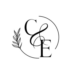 ec, ce, Elegant Wedding Monogram, Wedding Logo Design, Save The Date Logo