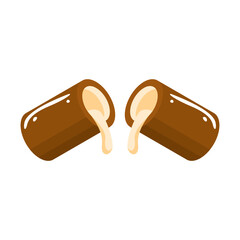 Abstract Flat Food Sweet Chocolate Delicious Meal Background Vector Design Style Cooking, Breakfast